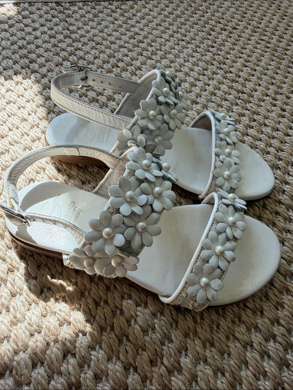 Gallucci White Floral Strap Kids Sandals size 29 - Picture 4 of 12